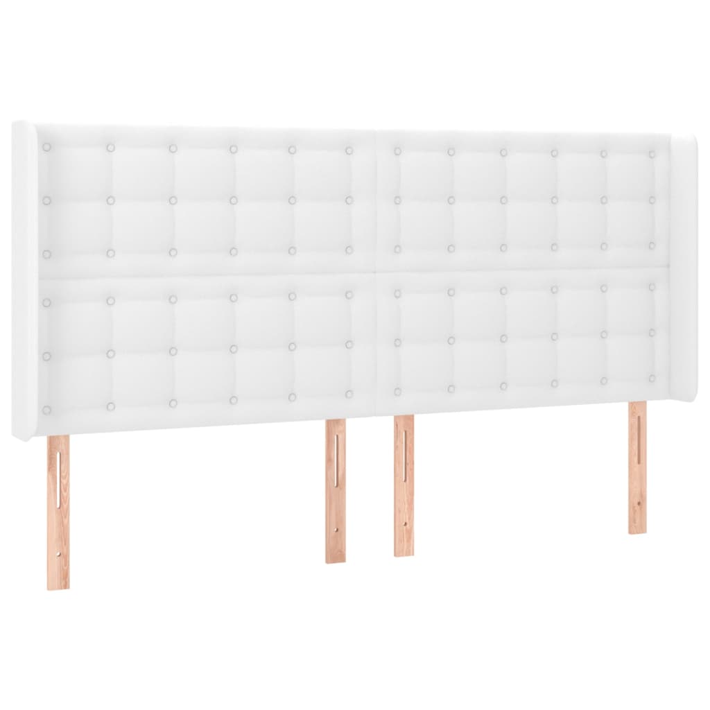 LED uzglavlje bijelo 183x16x118/128 cm od umjetne kože
