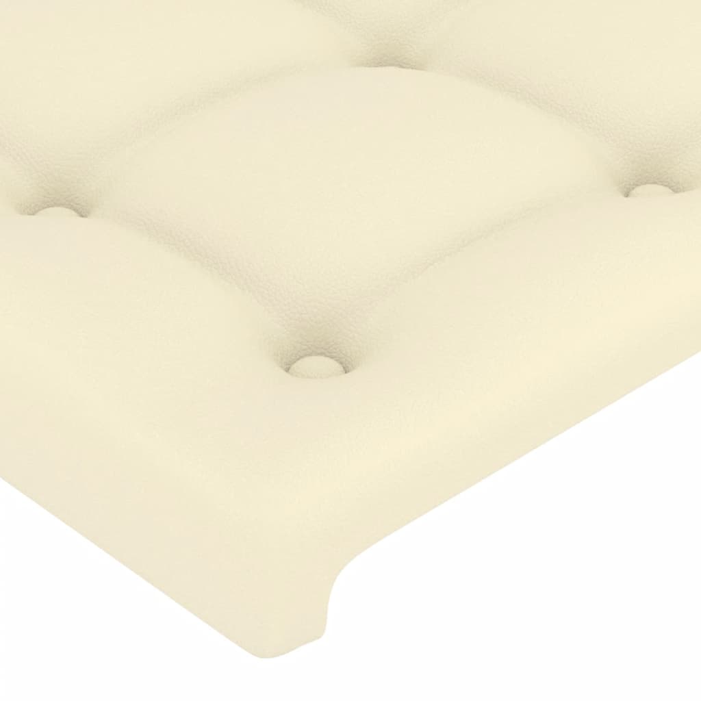 LED uzglavlje krem 203 x 16 x 118/128 cm od umjetne kože