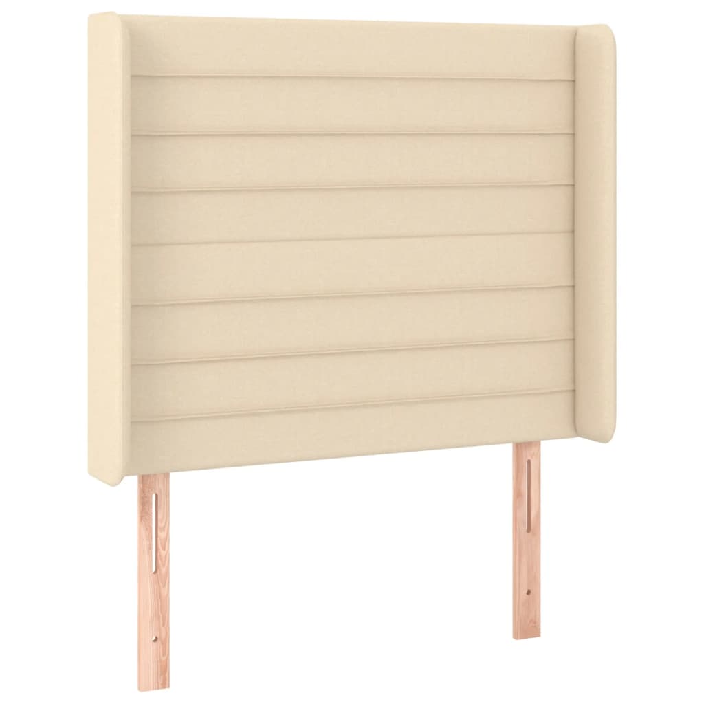 LED uzglavlje krem 83 x 16 x 118/128 cm od tkanine