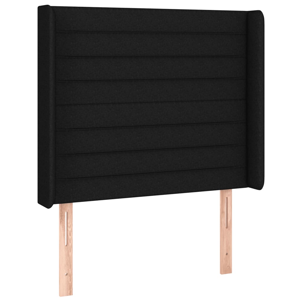 LED uzglavlje crno 93 x 16 x 118/128 cm od tkanine