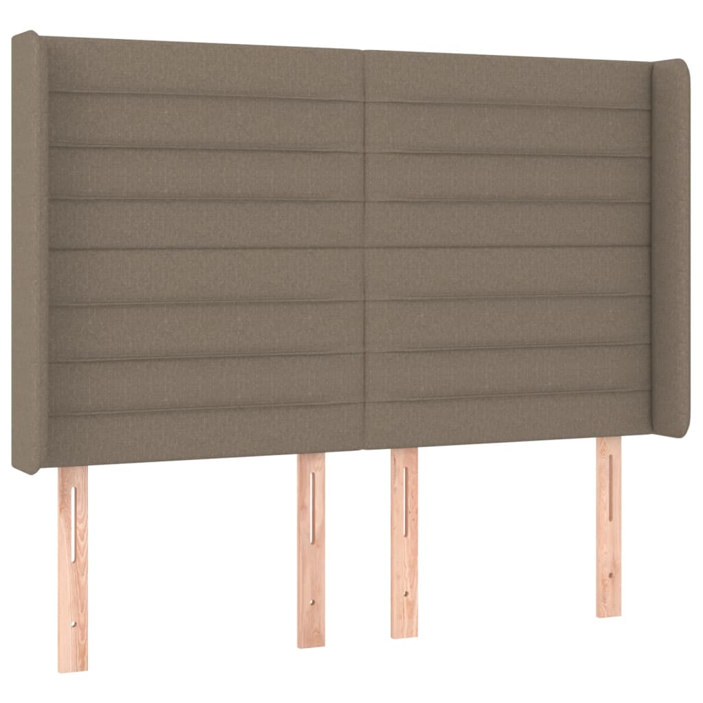 LED uzglavlje smeđesivo 147 x 16 x 118/128 cm od tkanine