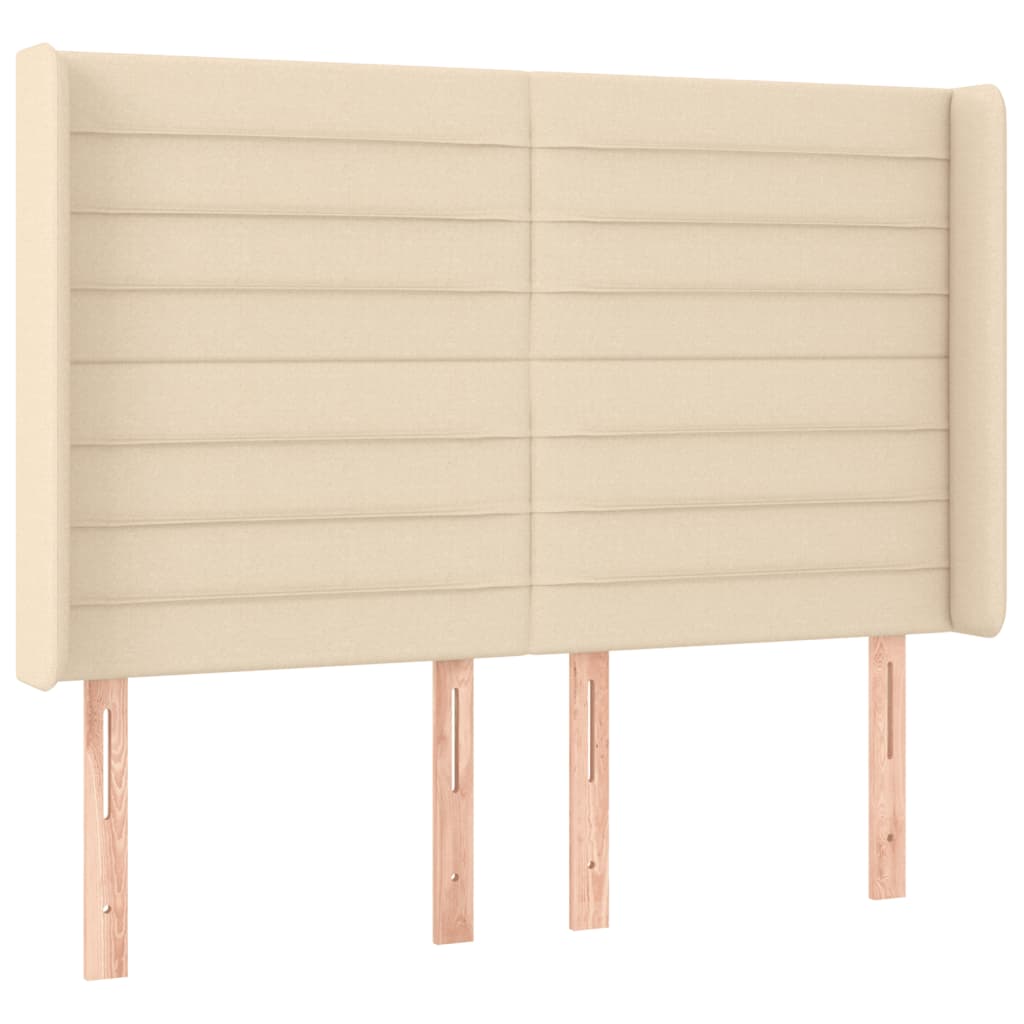 LED uzglavlje krem 147 x 16 x 118/128 cm od tkanine