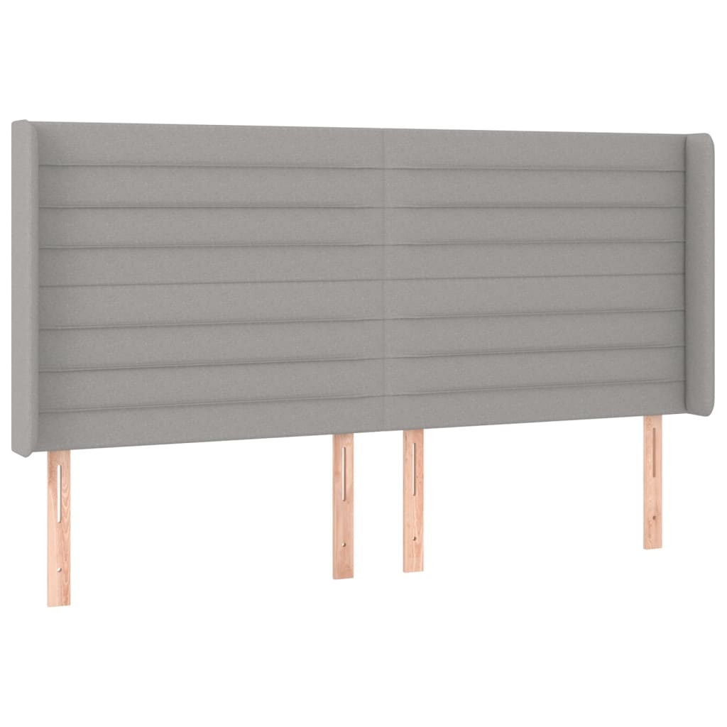 LED uzglavlje svjetlosivo 163 x 16 x 118/128 cm od tkanine