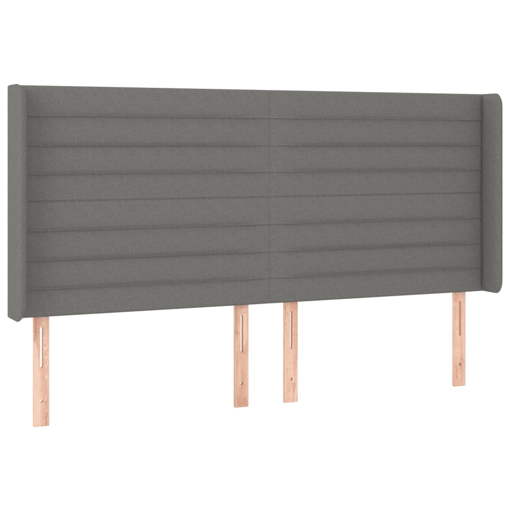 LED uzglavlje tamnosivo 163 x 16 x 118/128 cm od tkanine