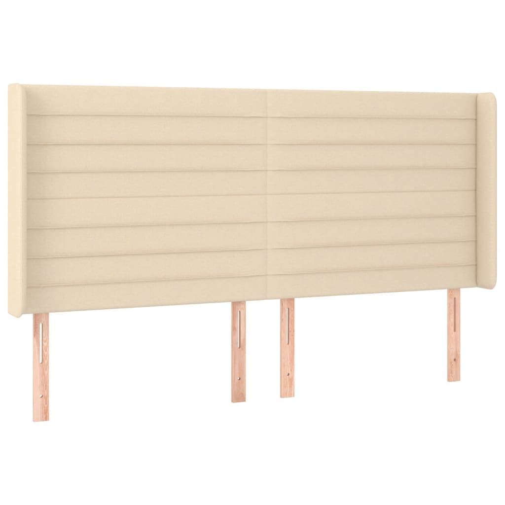 LED uzglavlje krem 163 x 16 x 118/128 cm od tkanine