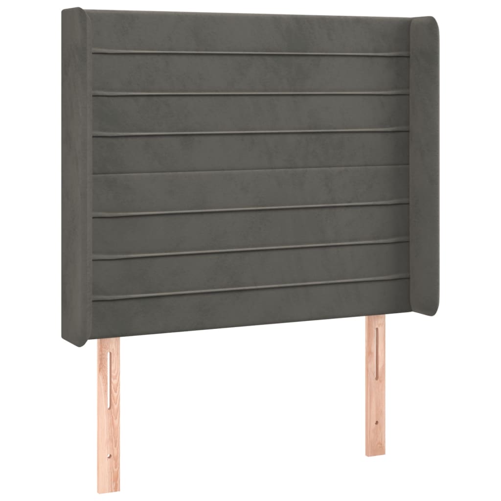 LED uzglavlje tamnosivo 83x16x118/128 cm baršunasto