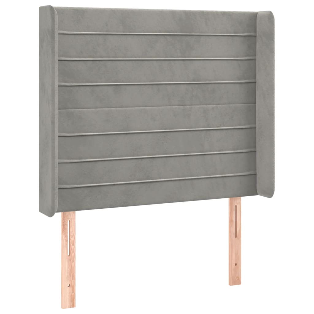 LED uzglavlje svjetlosivo 103 x 16 x 118/128 cm baršunasto