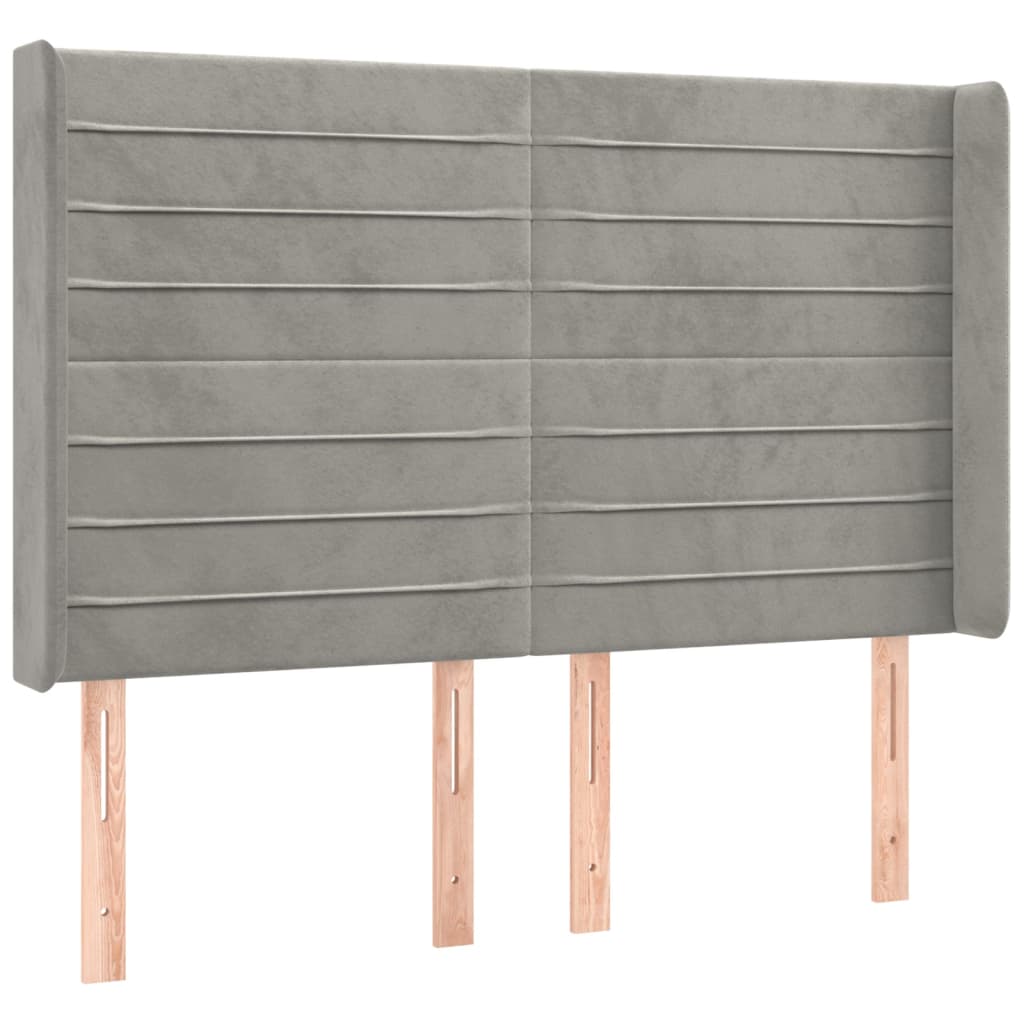 LED uzglavlje svjetlosivo 147 x 16 x 118/128 cm baršunasto