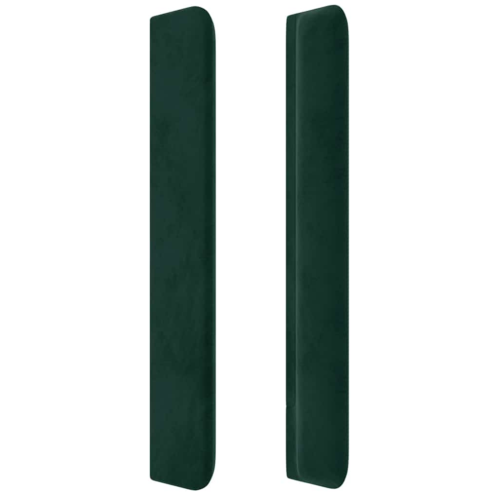 LED uzglavlje tamnozeleno 163x16x118/128 cm baršunasto