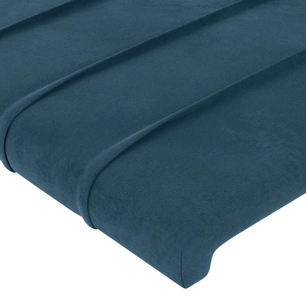 LED uzglavlje tamnoplavo 163x16x118/128 cm baršunasto