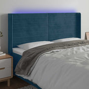 LED uzglavlje tamnoplavo 163x16x118/128 cm baršunasto