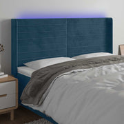 LED uzglavlje tamnoplavo 203 x 16 x 118/128 cm od tkanine