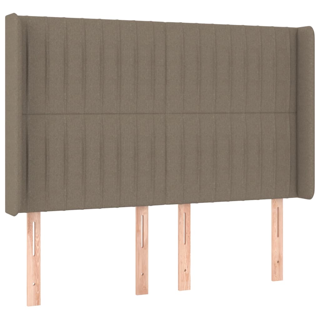 LED uzglavlje smeđesivo 147 x 16 x 118/128 cm od tkanine