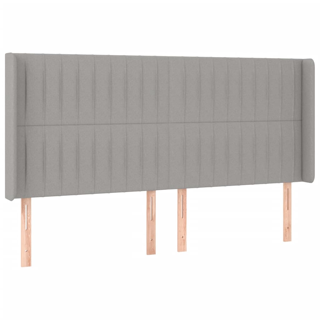 LED uzglavlje svjetlosivo 163 x 16 x 118/128 cm od tkanine