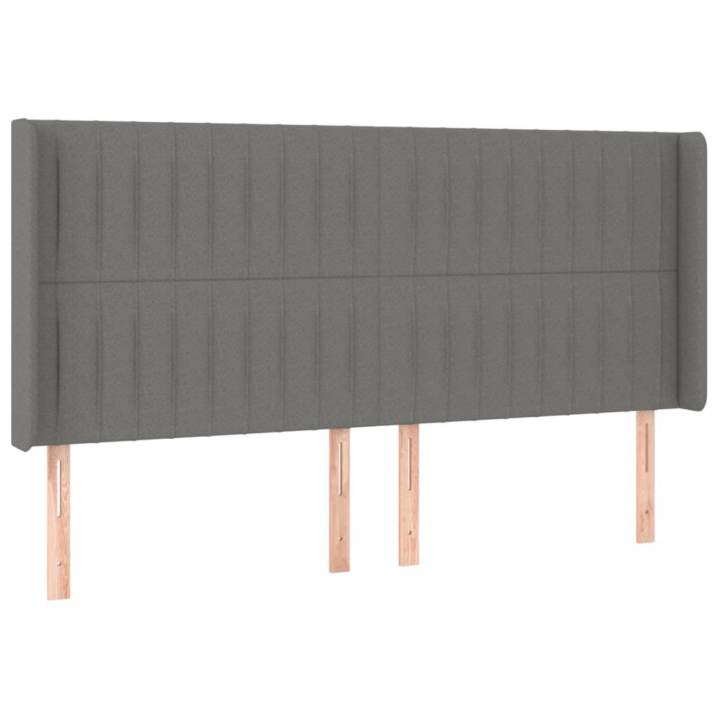 LED uzglavlje tamnosivo 163 x 16 x 118/128 cm od tkanine