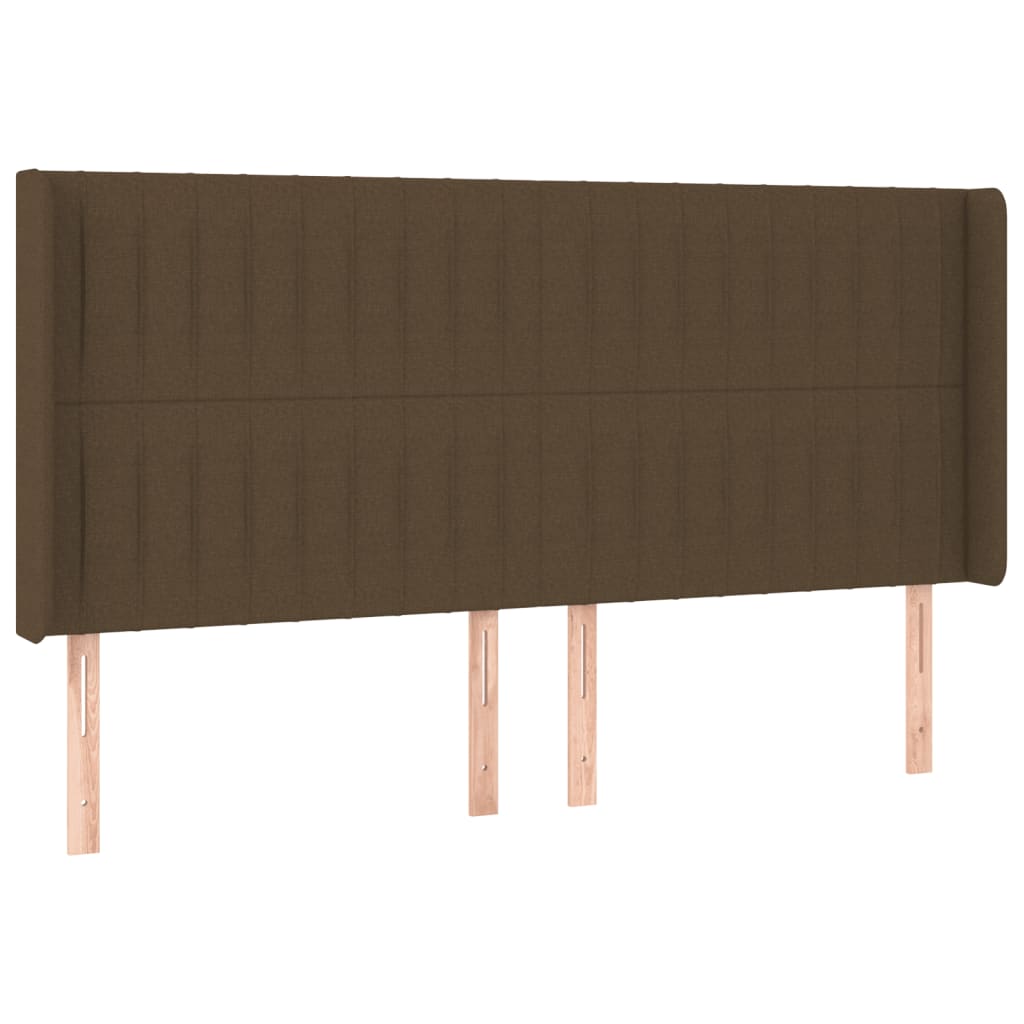 LED uzglavlje tamnosmeđe 163x16x118/128 cm od tkanine