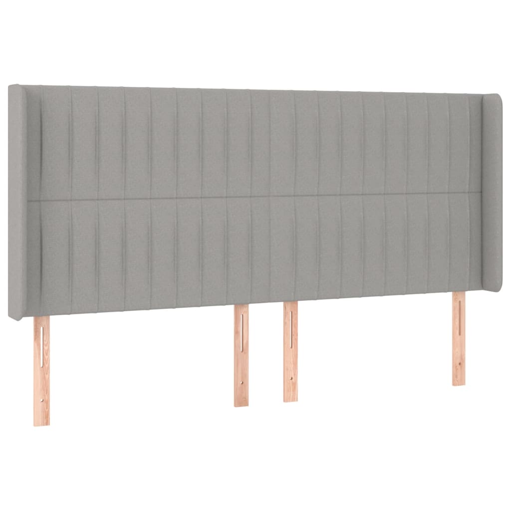 LED uzglavlje svjetlosivo 183 x 16 x 118/128 cm od tkanine
