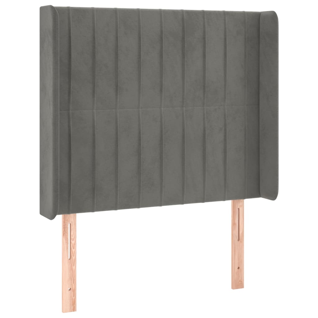 LED uzglavlje svjetlosivo 83 x 16 x 118/128 cm baršunasto
