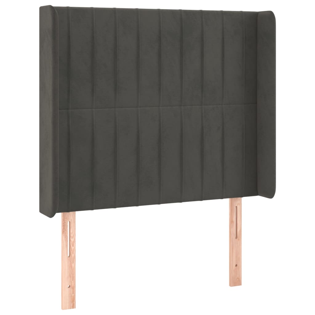 LED uzglavlje tamnosivo 93x16x118/128 cm baršunasto