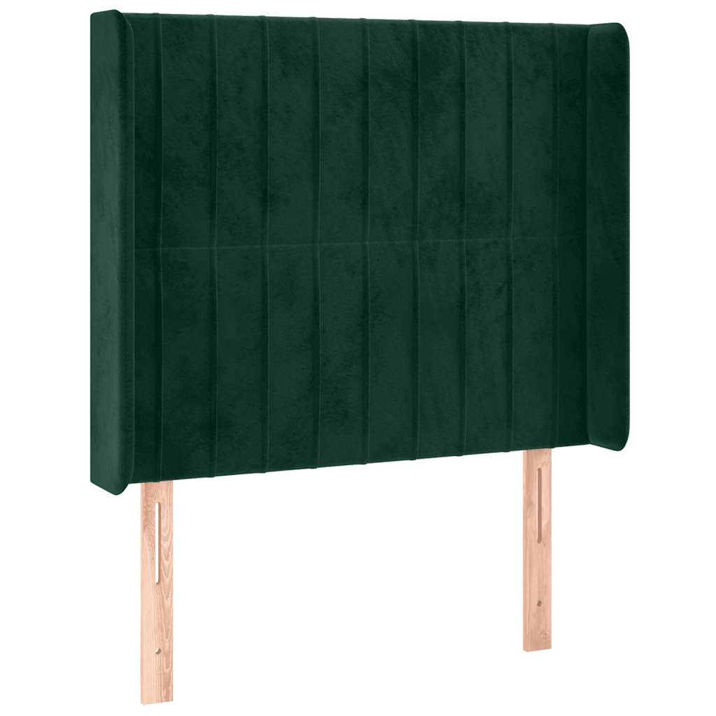 LED uzglavlje tamnozeleno 103x16x118/128 cm baršunasto