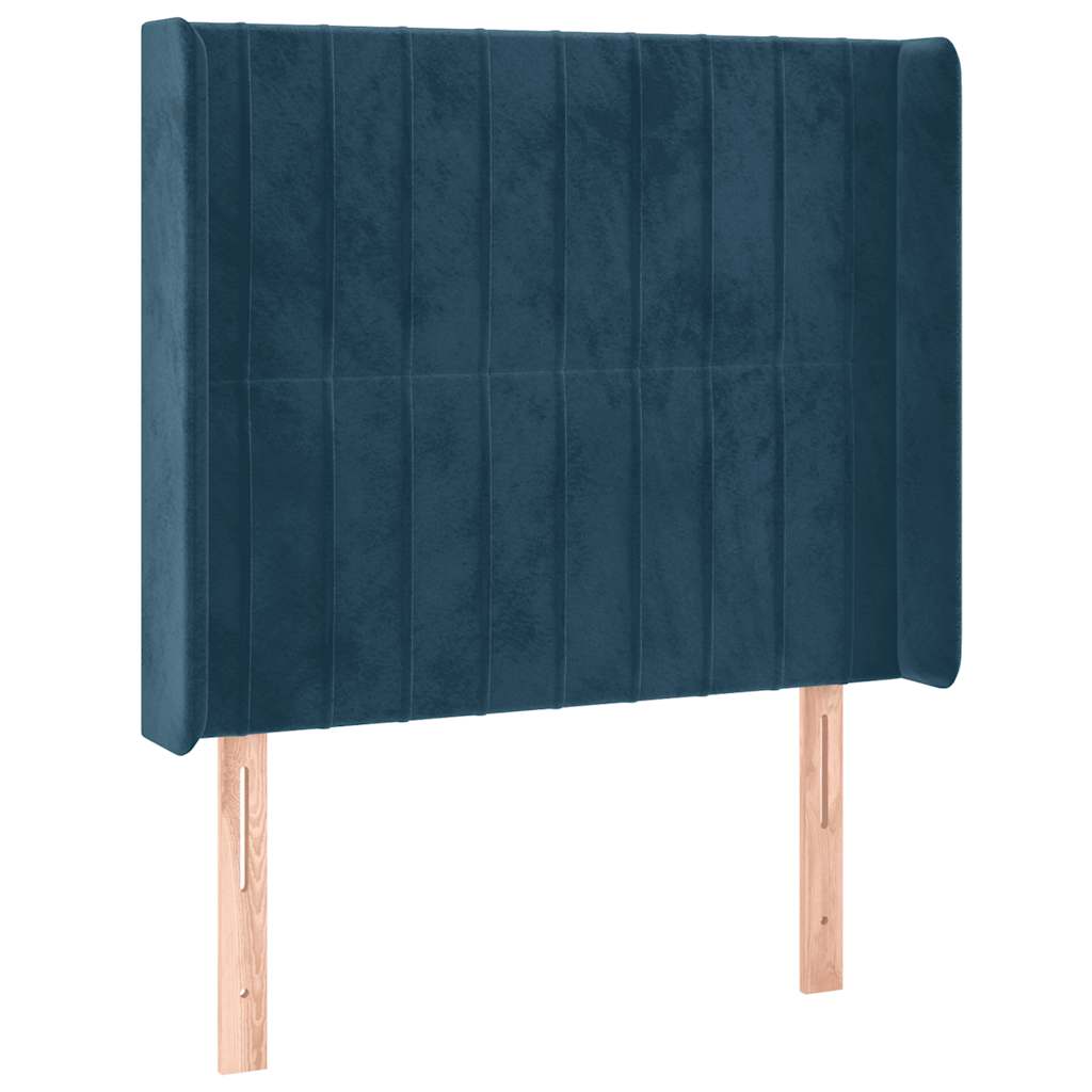 LED uzglavlje tamnoplavo 103x16x118/128 cm baršunasto
