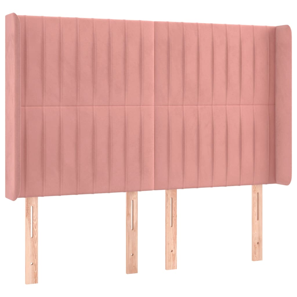 LED uzglavlje ružičasto 147x16x118/128 cm baršunasto