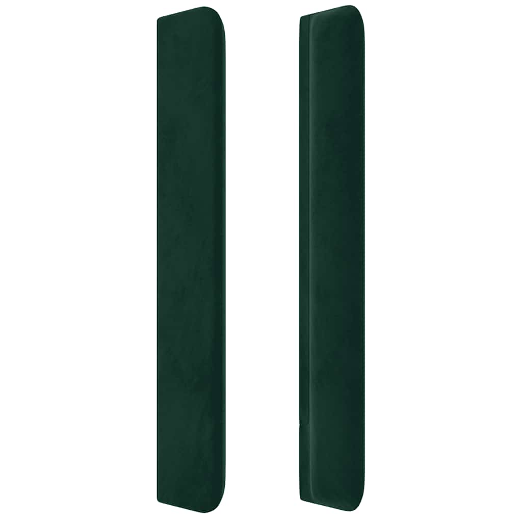 LED uzglavlje tamnozeleno 163x16x118/128 cm baršunasto