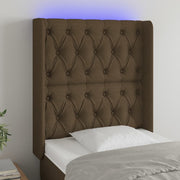 LED uzglavlje tamnosmeđe 83x16x118/128 cm od tkanine