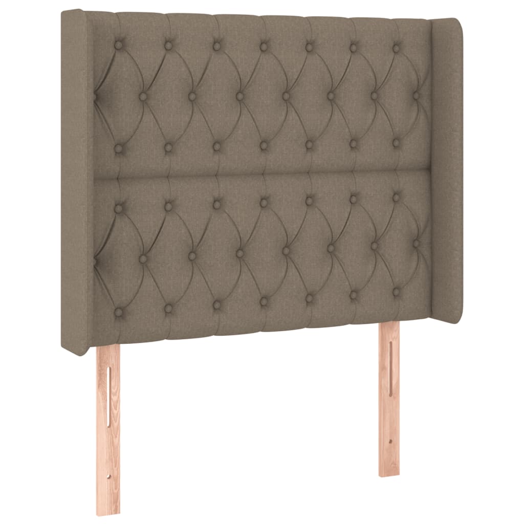 LED uzglavlje smeđesivo 93 x 16 x 118/128 cm od tkanine