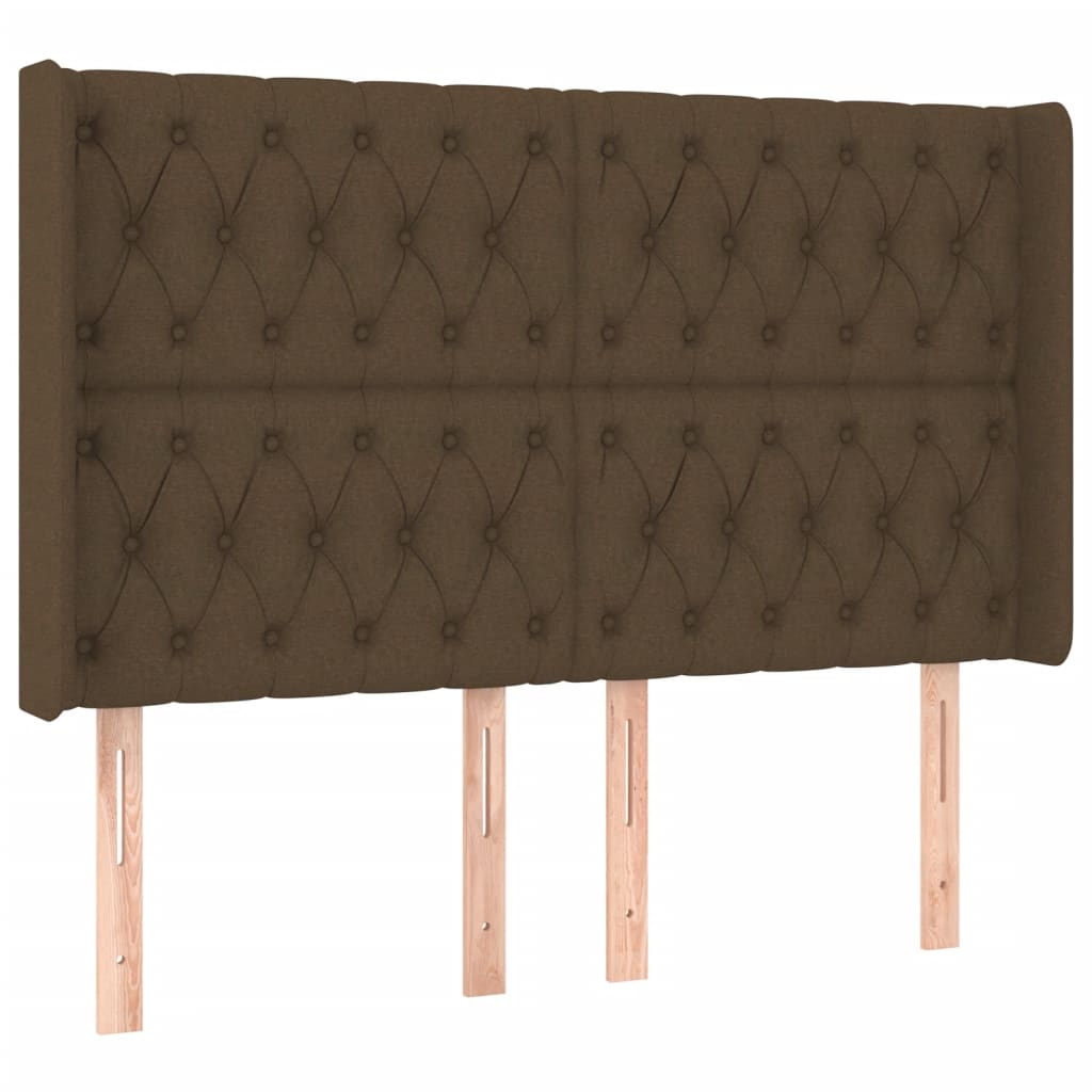LED uzglavlje tamnosmeđe 147x16x118/128 cm od tkanine