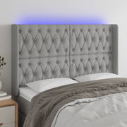 LED uzglavlje svjetlosivo 163 x 16 x 118/128 cm od tkanine
