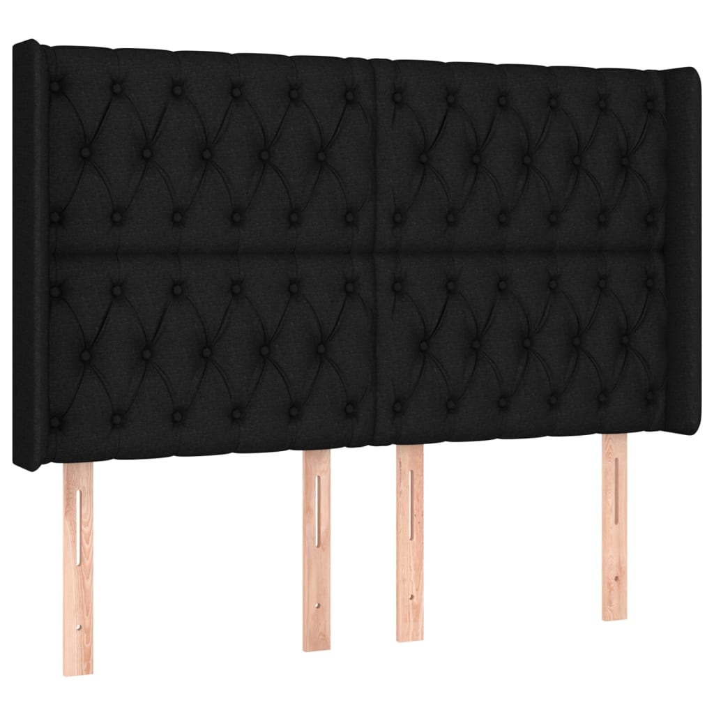 LED uzglavlje crno 163 x 16 x 118/128 cm od tkanine