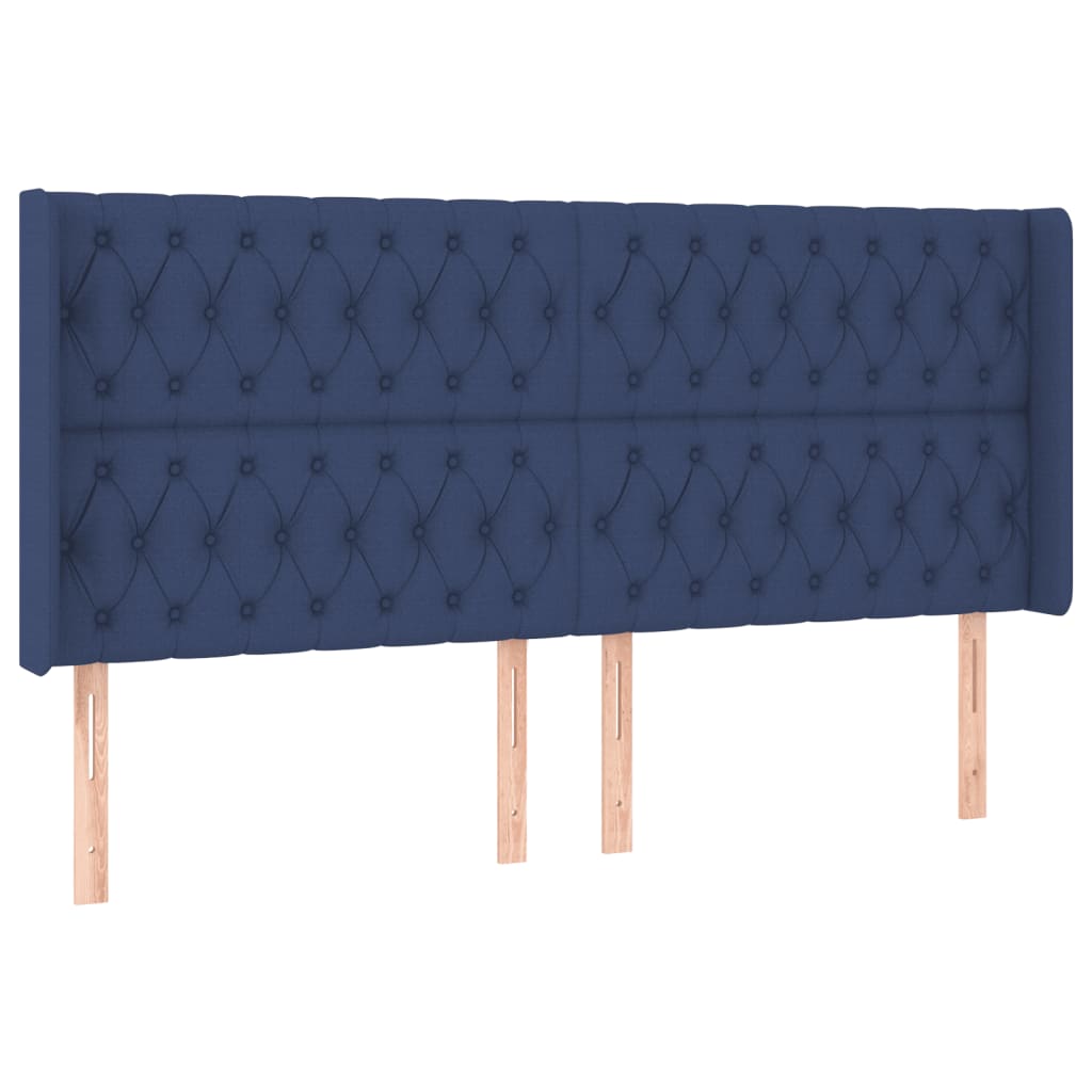 LED uzglavlje plavo 183 x 16 x 118/128 cm od tkanine