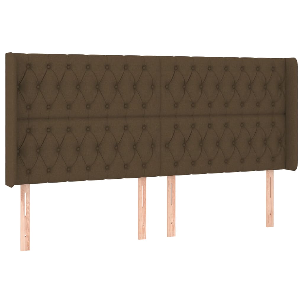 LED uzglavlje tamnosmeđe 203x16x118/128 cm od tkanine
