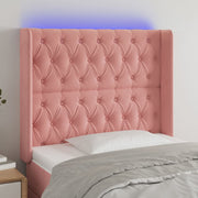 LED uzglavlje ružičasto 93x16x118/128 cm baršunasto