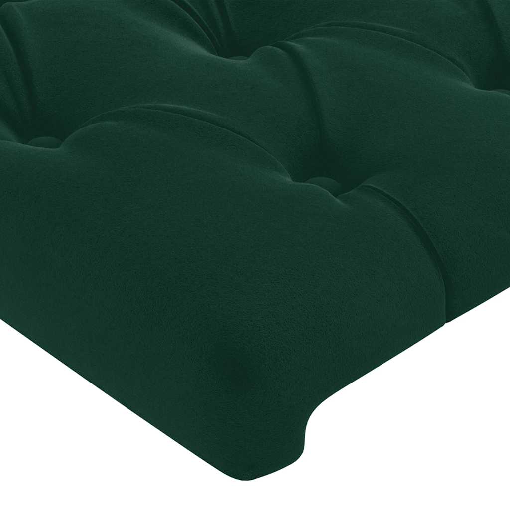 LED uzglavlje tamnozeleno 103x16x118/128 cm baršunasto