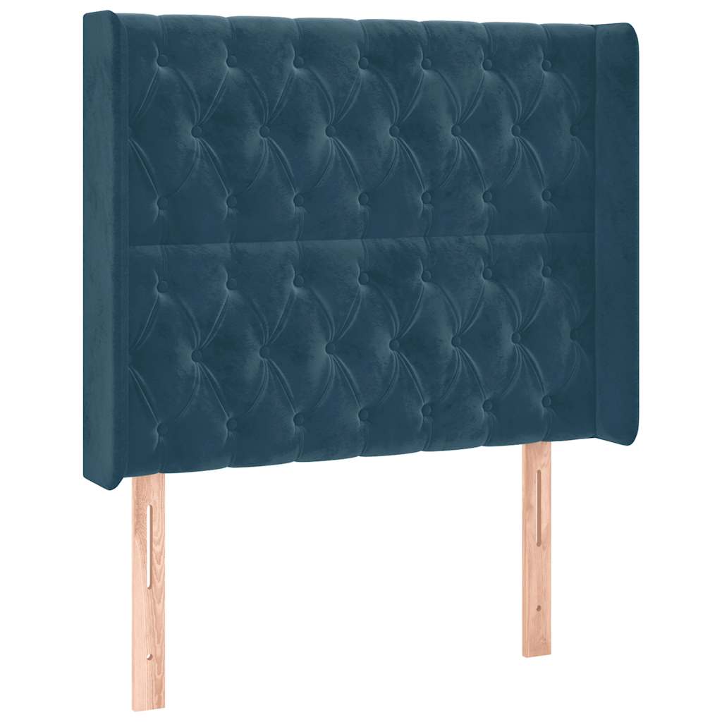 LED uzglavlje tamnoplavo 103x16x118/128 cm baršunasto