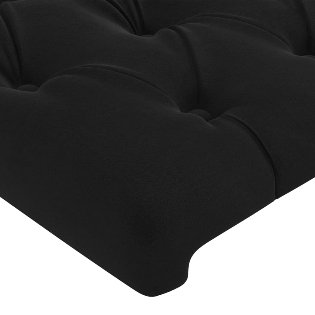 LED uzglavlje crno 147x16x118/128 cm baršunasto