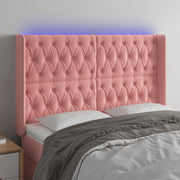 LED uzglavlje ružičasto 147x16x118/128 cm baršunasto