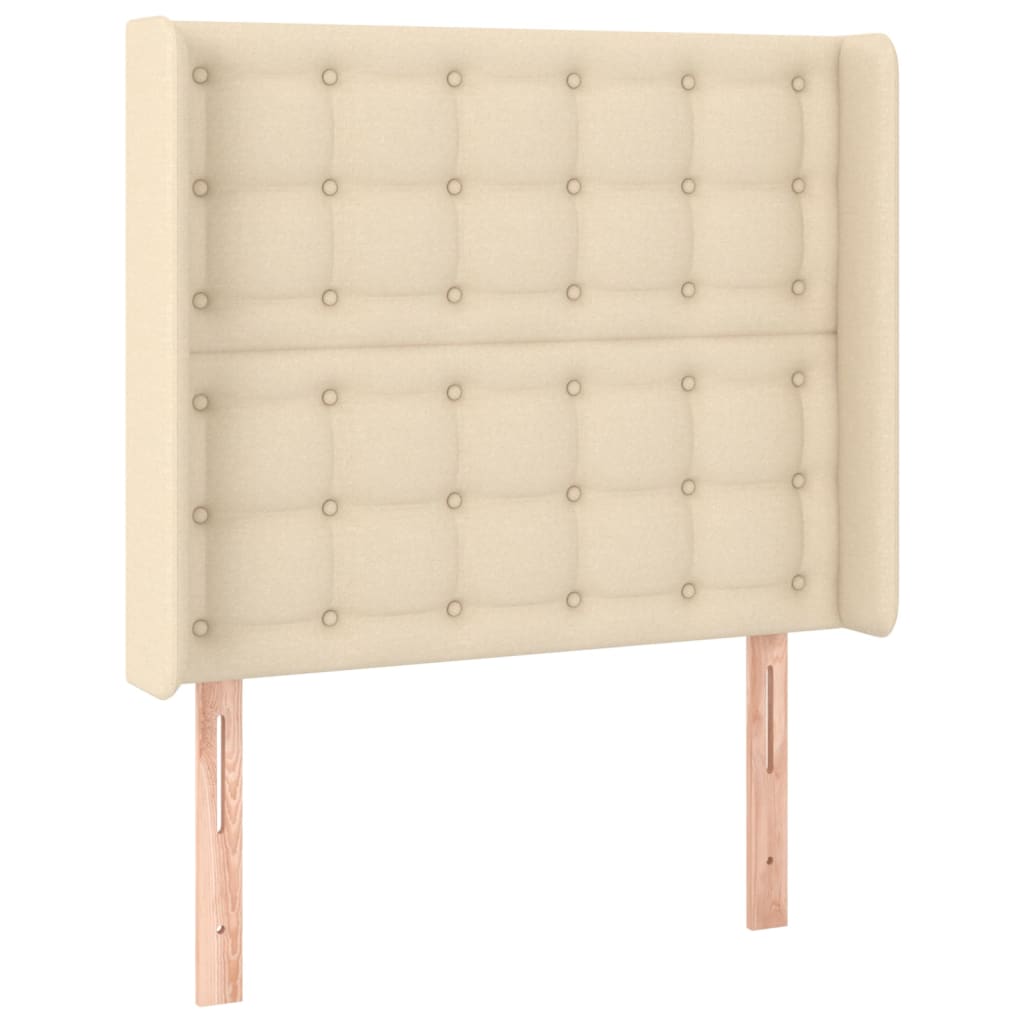 LED uzglavlje krem 83 x 16 x 118/128 cm od tkanine