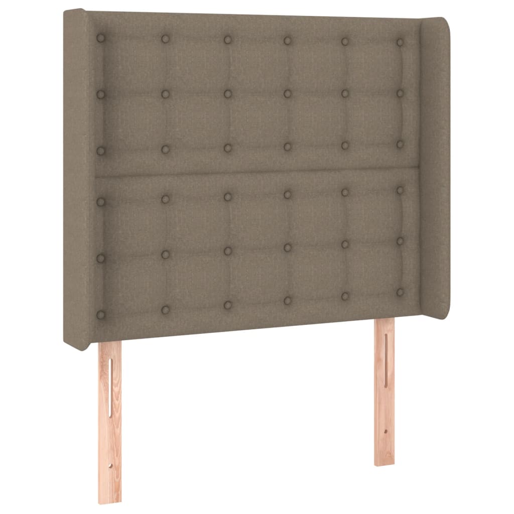 LED uzglavlje smeđesivo 93 x 16 x 118/128 cm od tkanine