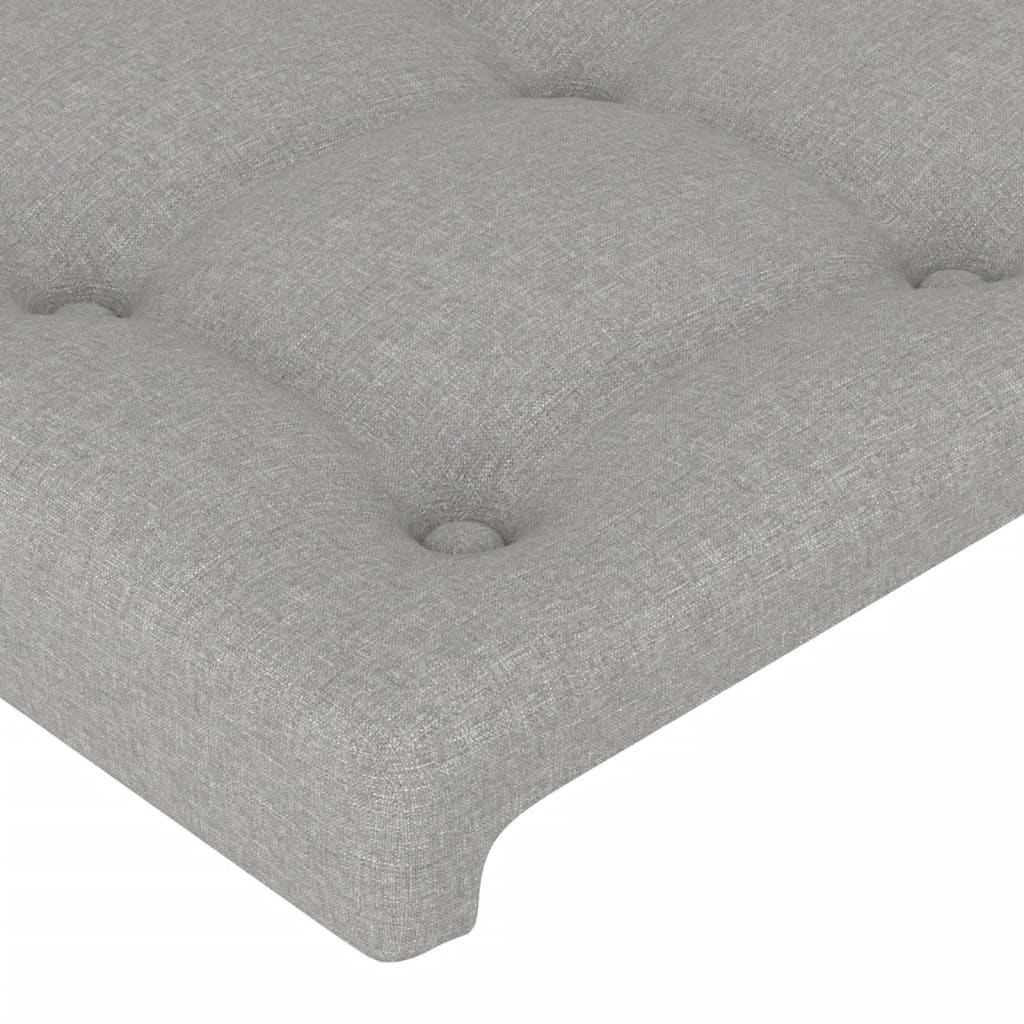 LED uzglavlje svjetlosivo 147 x 16 x 118/128 cm od tkanine