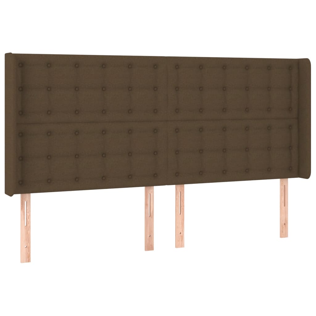 LED uzglavlje tamnosmeđe 163x16x118/128 cm od tkanine