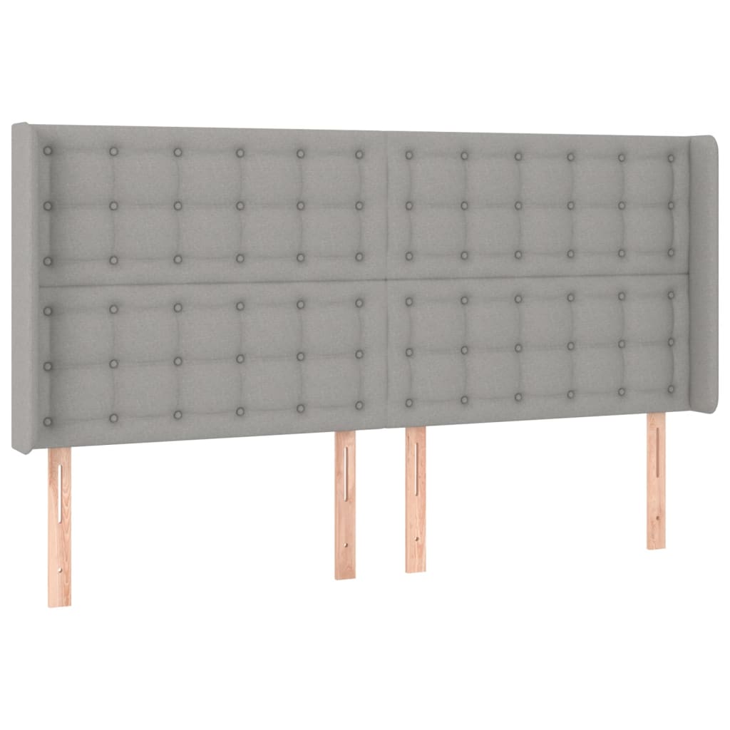 LED uzglavlje svjetlosivo 183 x 16 x 118/128 cm od tkanine