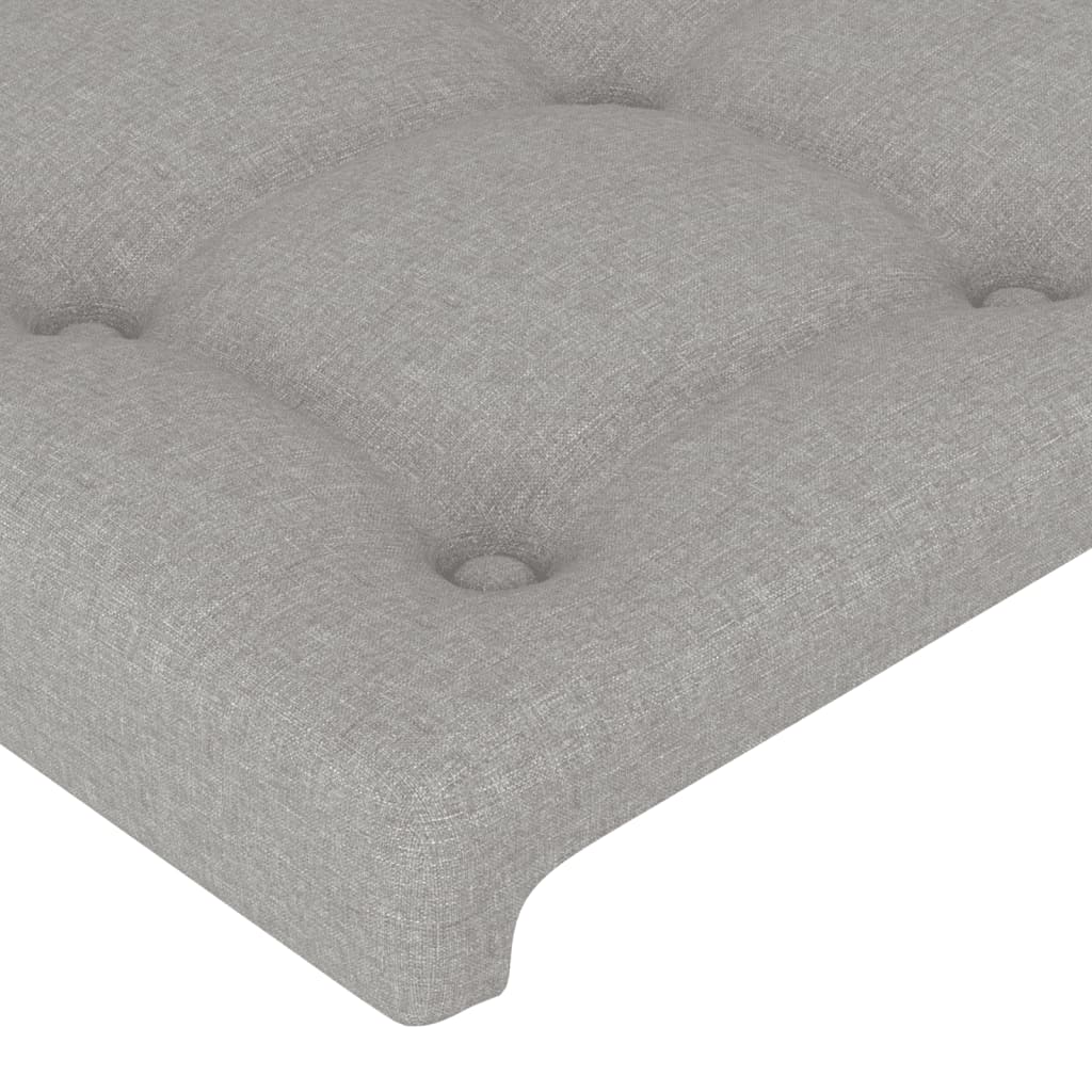 LED uzglavlje svjetlosivo 203 x 16 x 118/128 cm od tkanine