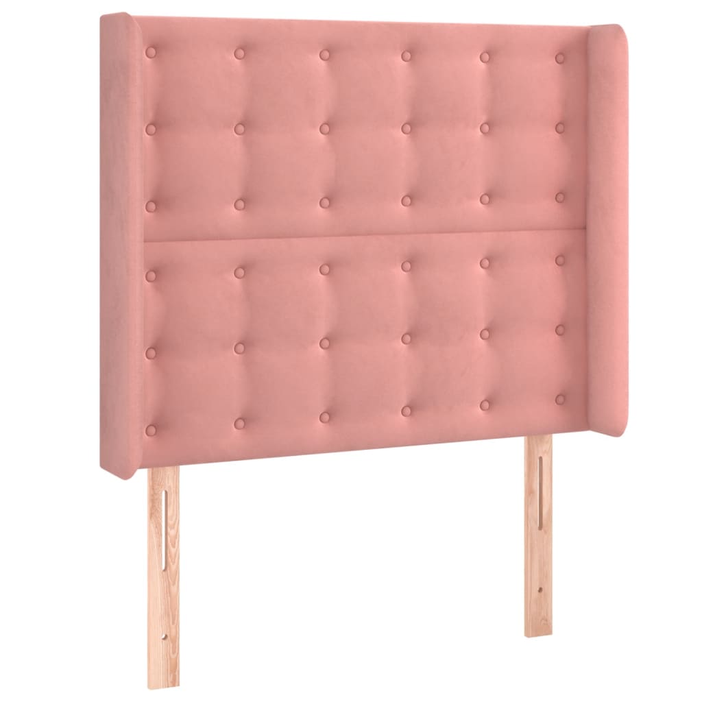 LED uzglavlje ružičasto 103x16x118/128 cm baršunasto