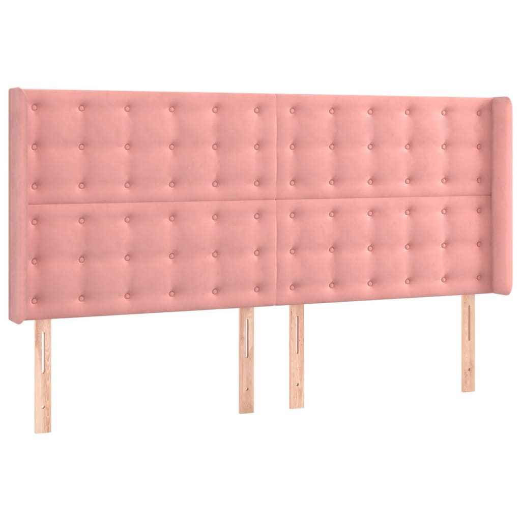 LED uzglavlje ružičasto 183x16x118/128 cm baršunasto