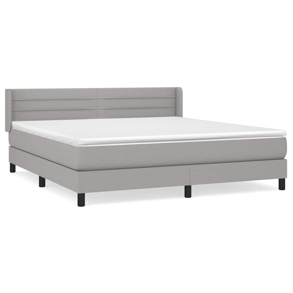 Krevet box spring s madracem svjetlosiva 160x200 cm tkanina
