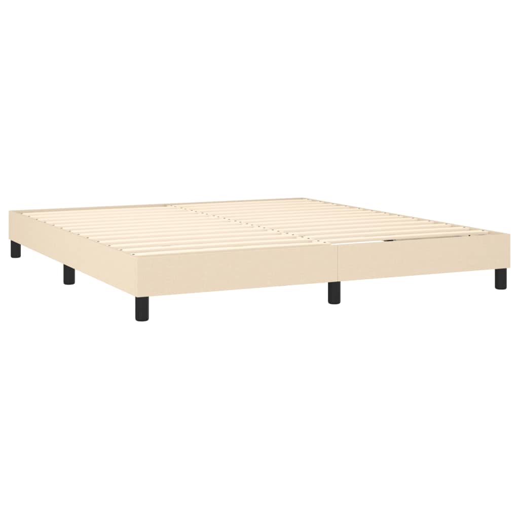 Krevet s oprugama i madracem krem 180x200 cm od tkanine