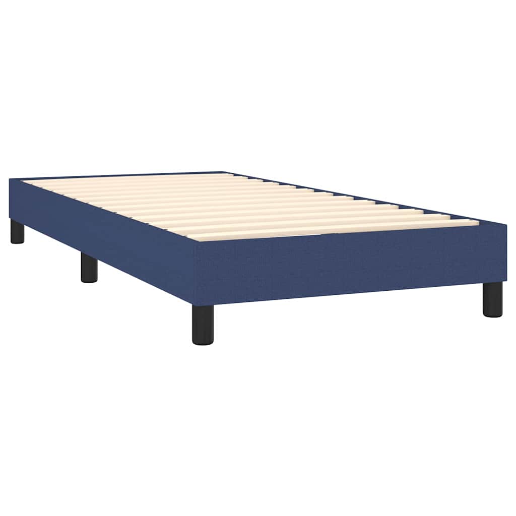 Krevet s oprugama i madracem plavi 100 x 200 cm od tkanine